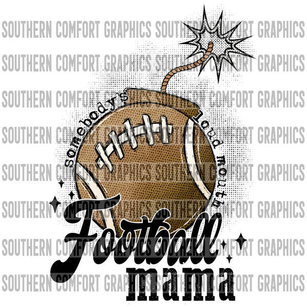 Loud mouth football mama PNG