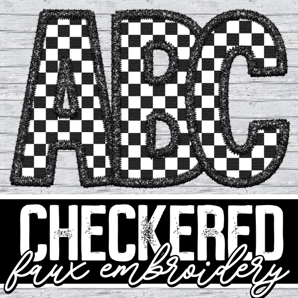 Checkered Alphabet (Faux Embroidery)