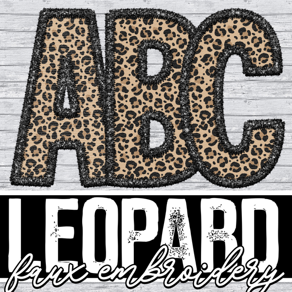 Leopard Alphabet (Faux Embroidery)