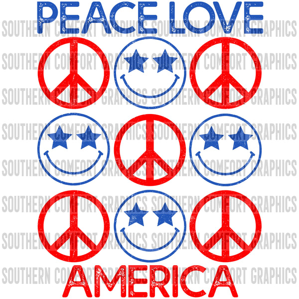 Peace Love America PNG
