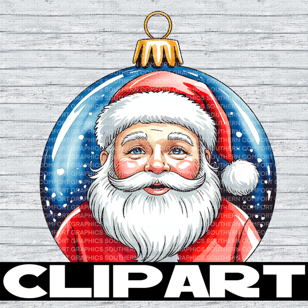 Santa ornament Clipart |Commercial Use Allowed|