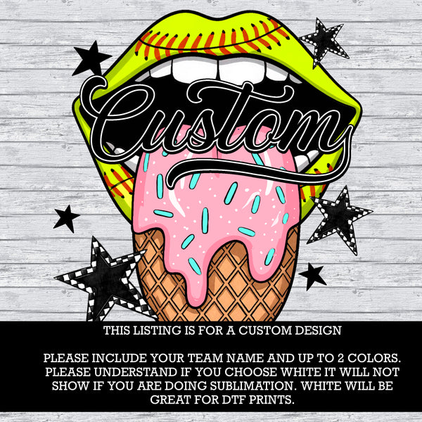 Custom Softball Drip PNG