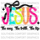 Jesus, the Way The Truth The Life. (White outline included) |PNG|