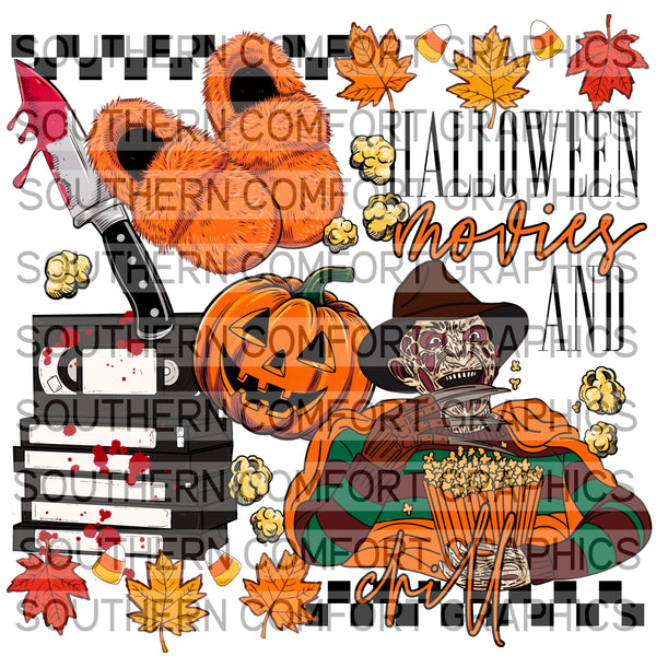 Halloween Movies And Chill Freddy |PNG|
