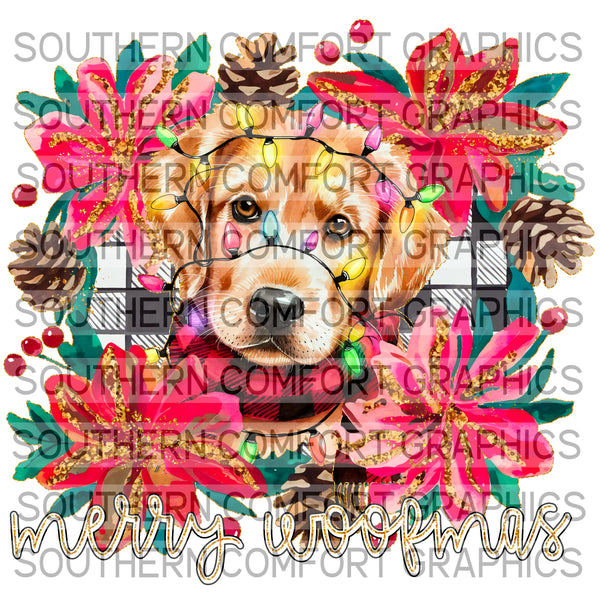 Merry Woofmas Golden Retriever |PNG|