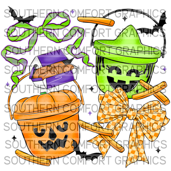 Preppy 90s Halloween Bucket |PNG|