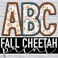 Fall Cheetah Alphabet (Faux Embroidery)