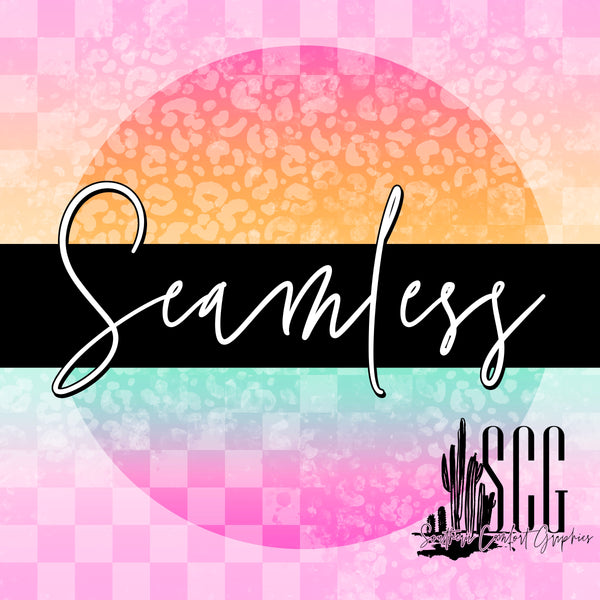 Summer Ombre Leopard/checker Mix *SEAMLESS*