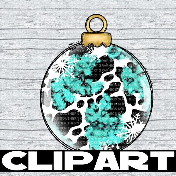 Turquoise And Cowbhide Ornament Clipart |Commercial Use Allowed|