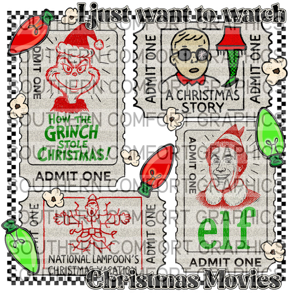 I Just Want To Watch Christmas Movies |PNG|