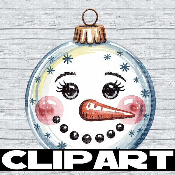 Snowman  ornament Clipart |Commercial Use Allowed|