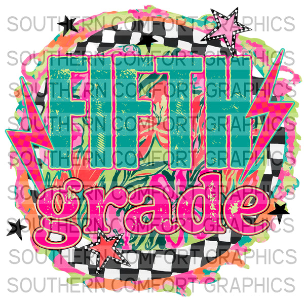 Bright Floral Fifth Grade |PNG|