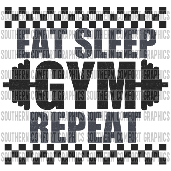 Eat Sleep Gym Repeat PNG