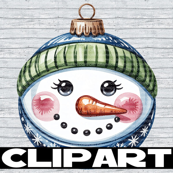 Snowman ornament Clipart |Commercial Use Allowed|
