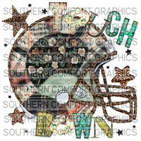 Touch Down Patchwork Football Helmet |PNG|