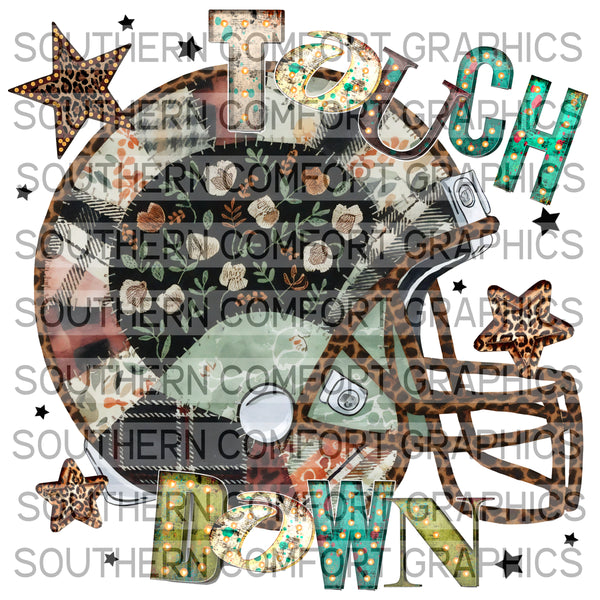Touch Down Patchwork Football Helmet |PNG|