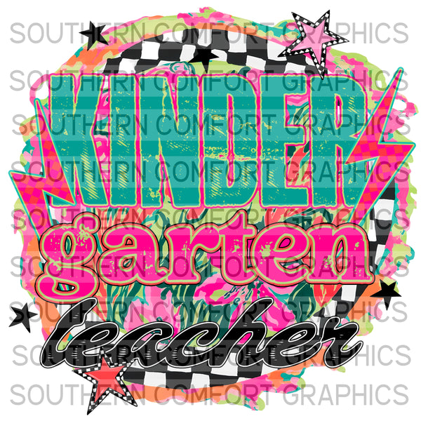 Bright Floral Kindergarten Teacher |PNG|