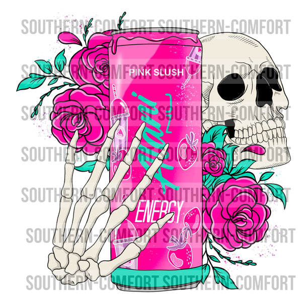 Floral Pink Slush Energy Drink|PNG|
