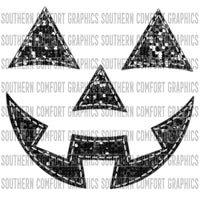 Sequin Jack-O-Lanter Face  PNG