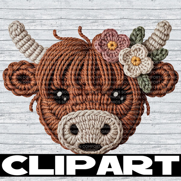 Yarn Cow Clipart |Commercial Use Allowed|