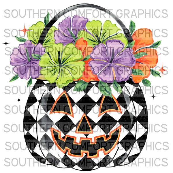 Floral Pumpkin Bucket |PNG|