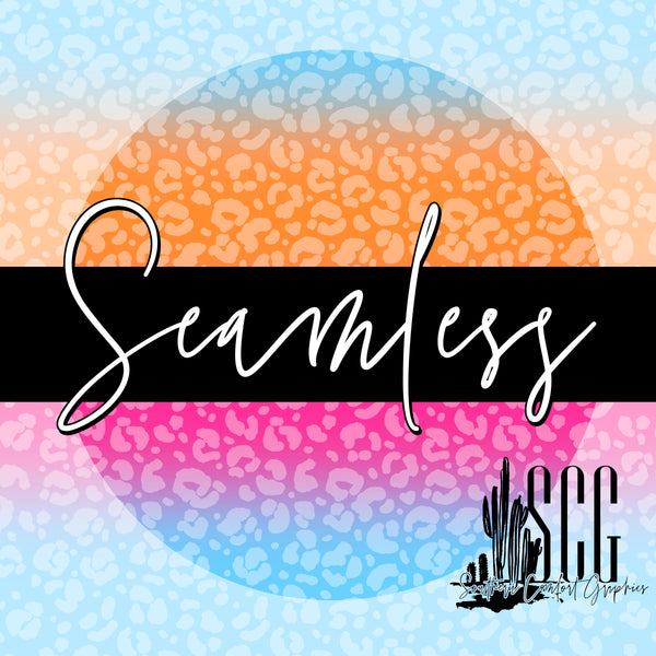 Blue/Pink/Orange Leopard *SEAMLESS*