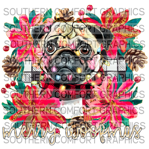 Merry Woofmas Pug |PNG|