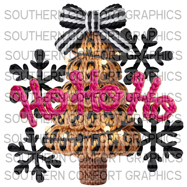 Crochet Leopard Christmas Tree |PNG|