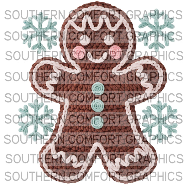 Crochet Gingerbread Man |PNG|