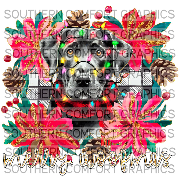 Merry Woofmas Black Lab |PNG|