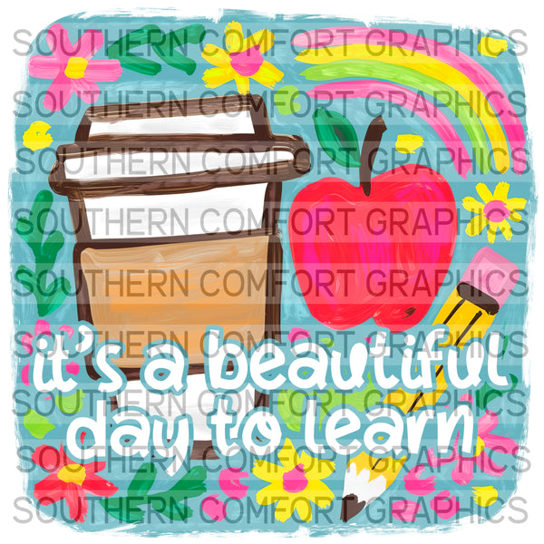 It's a beautiful day to learn|PNG|