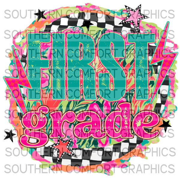 Bright Floral First Grade |PNG|