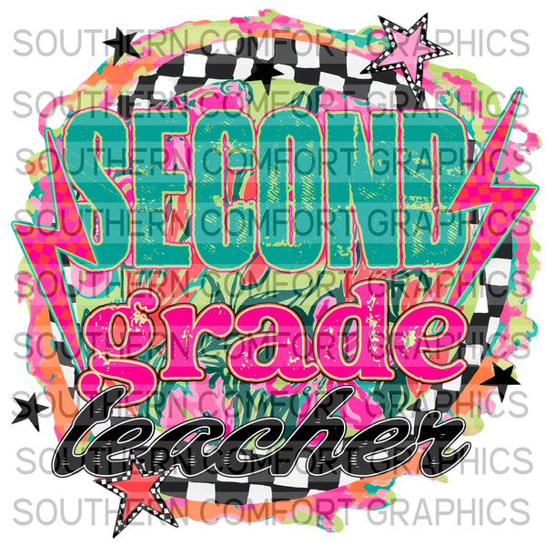 Bright Floral Second Grade Teacher |PNG|