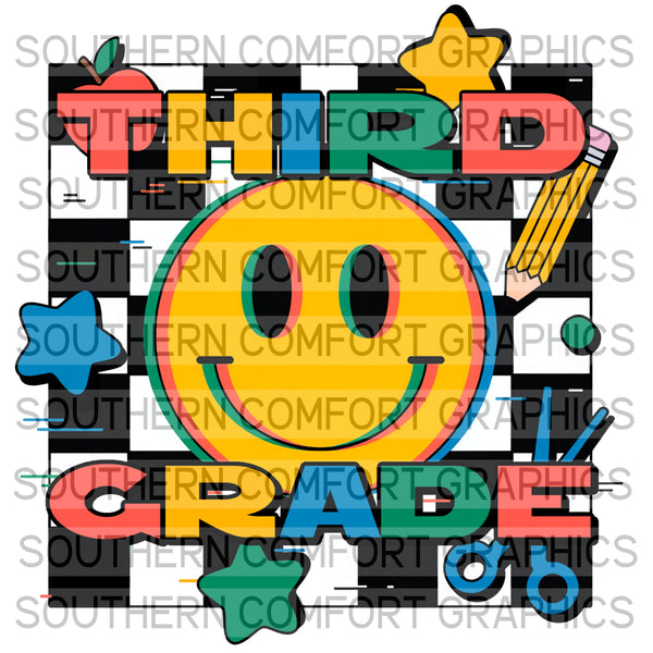 Smiley Face Third Grade  |PNG|