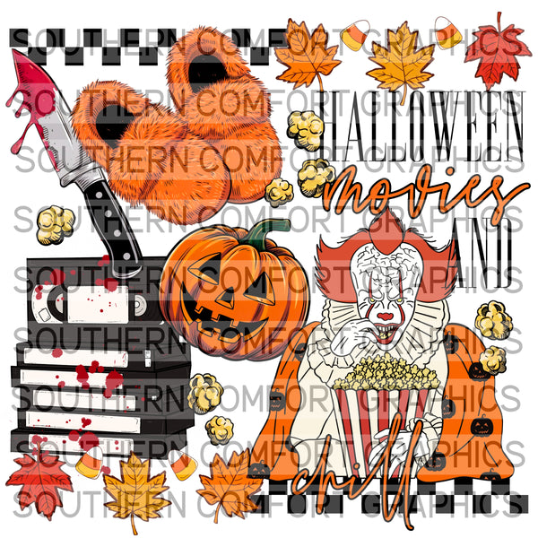 Halloween Movies And Chill Pennywise |PNG|