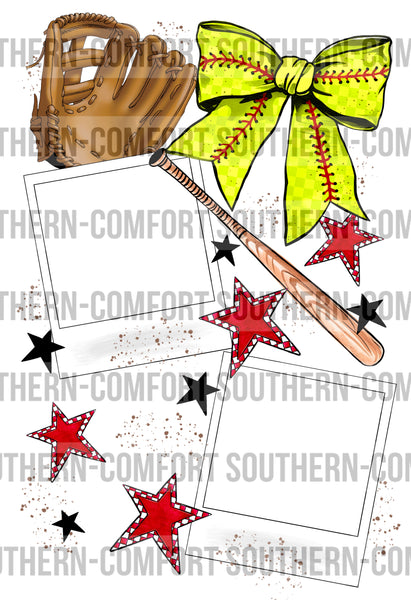 Softball Double Frame |PNG|