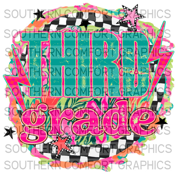 Bright Floral Third Grade |PNG|