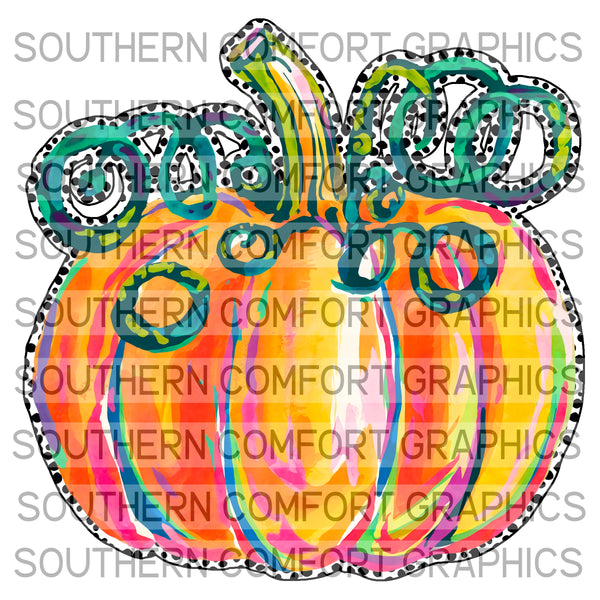 Watercolor Pumpkin |PNG|