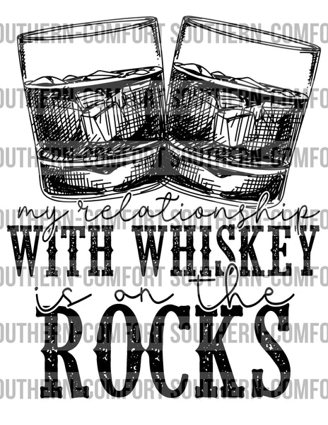 My relationship with whiskey is on the rocks PNG