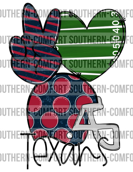 Peace love Texans PNG