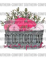 In October we wear pink PNG