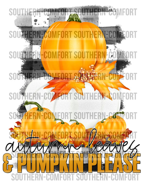 Autumn leaves and pumpkins please PNG