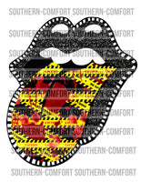 Caution tape lips PNG