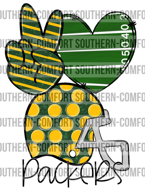 Peace love packers PNG