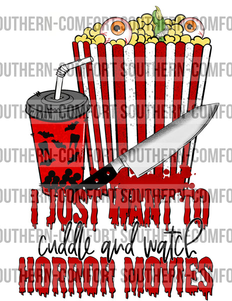 I just want to cuddle and watch horror movies PNG