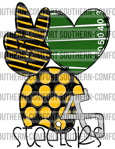 Peace love Steelers PNG