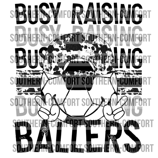 Busy raising ballers cowprint soccer PNG