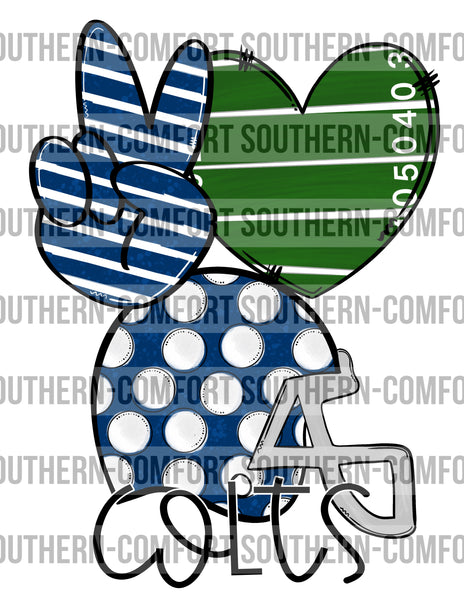 Peace love Colts PNG