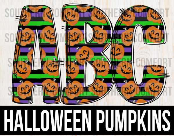 Halloween pumpkins alphabet commercial elements