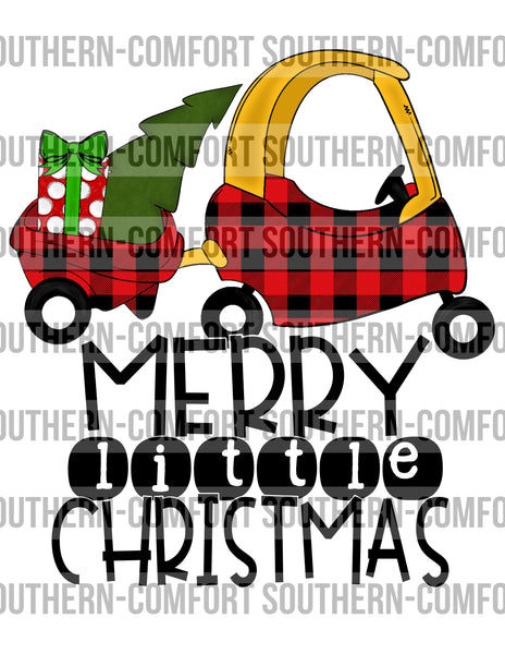 Merry little Christmas plaid PNG